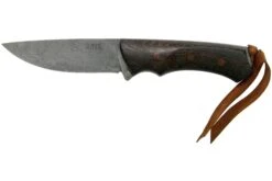 Autine Damascus Kurbads Wengé Damast, Brown RH Sheath, Cuchillo De Exterior
