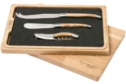 Laguiole En Aubrac Set De Cuchillos Para Vino Y Queso 3-unidades De Madera De Olivo, SFV99OLIH -Knives And Tools Comercio AUSFV99OLIH 04 laguiole en aubrac ausfv99olih 04