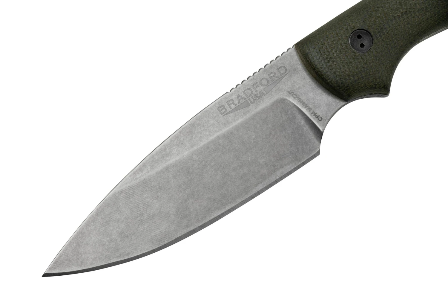 Bradford Knives Guardian 3, 3S-102-MC, 3D OD Green Micarta, CPM-Magnacut, Sabre Grind, Stonewash Finish, Cuchillo Fijo 5 Bradford Knives Guardian 3, 3S-102-MC, 3D OD Green Micarta, CPM-Magnacut, Sabre Grind, Stonewash Finish, Cuchillo Fijo - Imagen 3