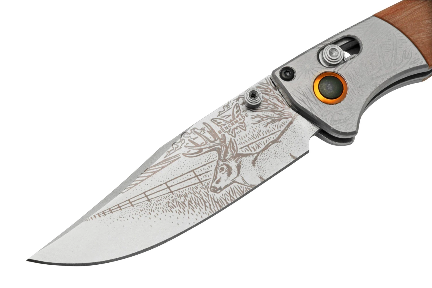 Benchmade Mini Crooked River Whitetail Limited Edition Artist Series 15085-2202, Navaja De Caza, Casey Underwood Diseño 6 Benchmade Mini Crooked River Whitetail Limited Edition Artist Series 15085-2202, Navaja De Caza, Casey Underwood Diseño - Imagen 4