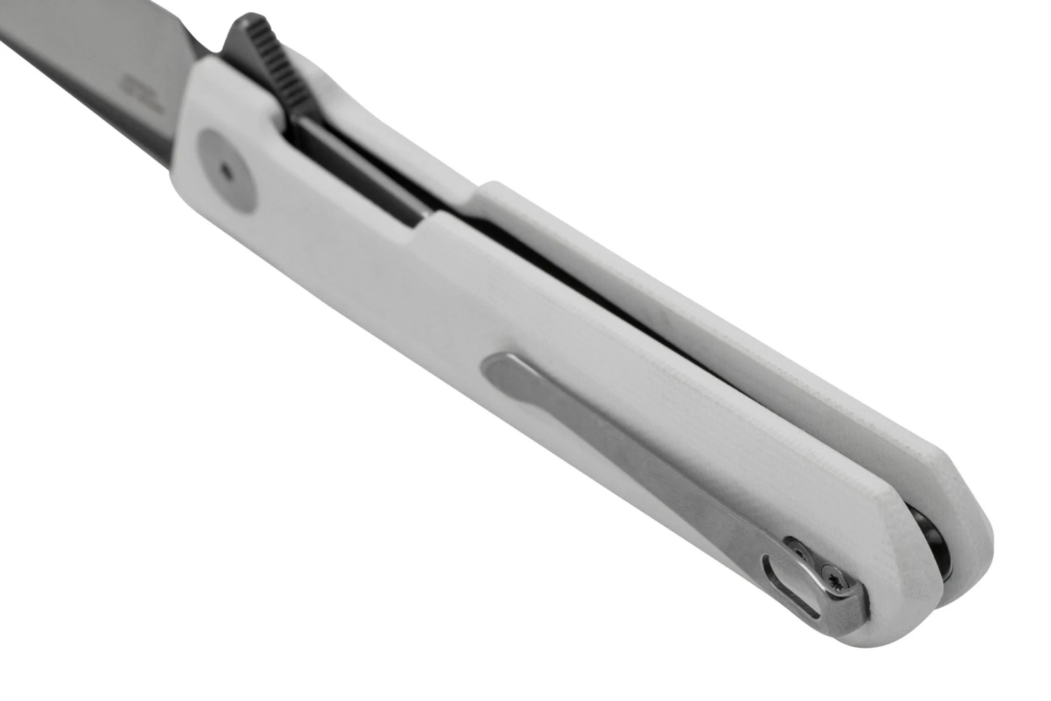 Bestechman Dundee BMK01G, White G10, Satin D2, Navaja, Diseño Ostap Hel 6 Bestechman Dundee BMK01G, White G10, Satin D2, Navaja, Diseño Ostap Hel - Imagen 4