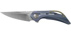 Bestech Vigil BT2201B Blue Blasted Titanium, Satin Navaja, Diseño Kombou