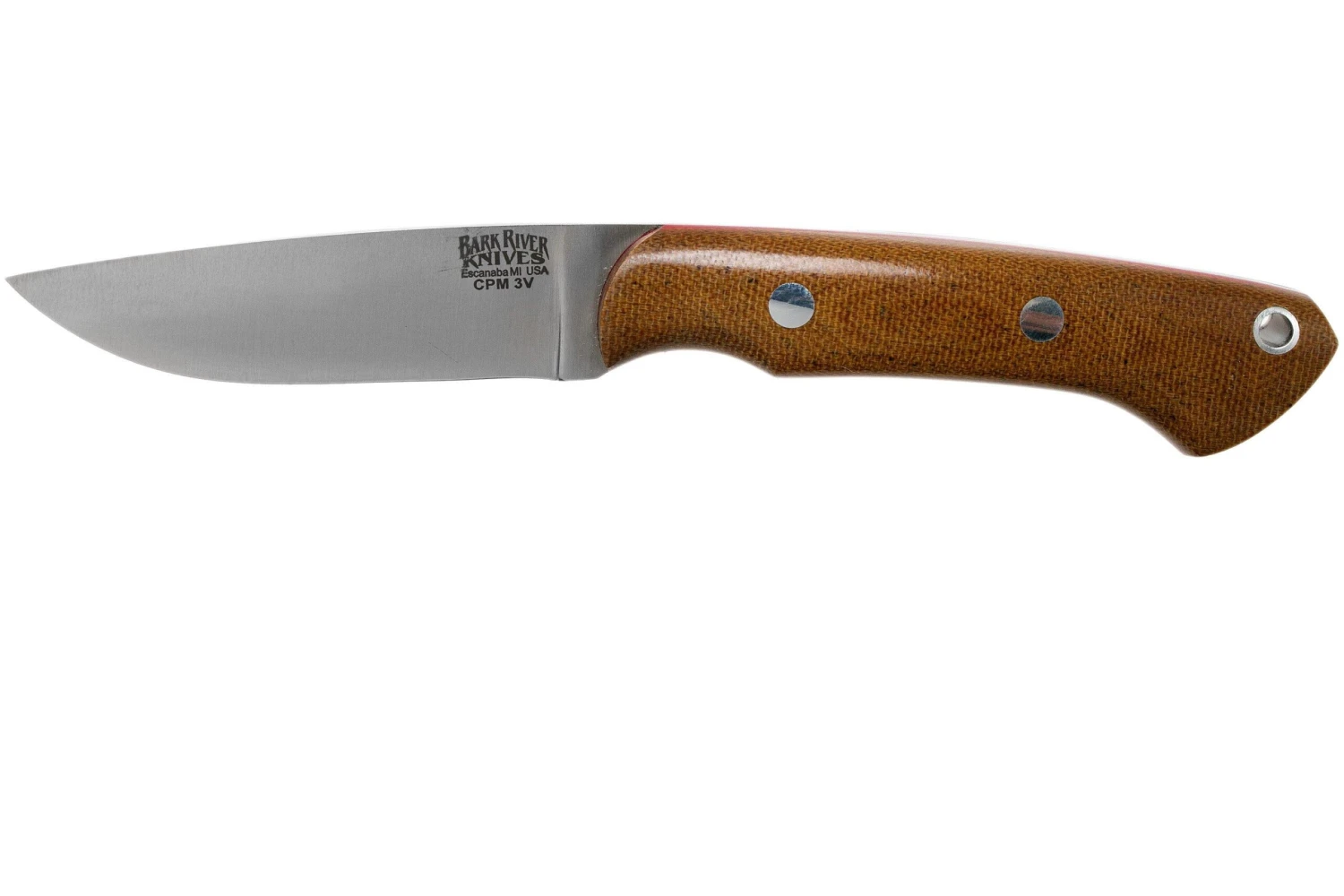 Bark River Featherweight Fox River CPM 3V Natural Canvas, Red Liner Cuchillo De Caza 3 Bark River Featherweight Fox River CPM 3V Natural Canvas, Red Liner Cuchillo De Caza