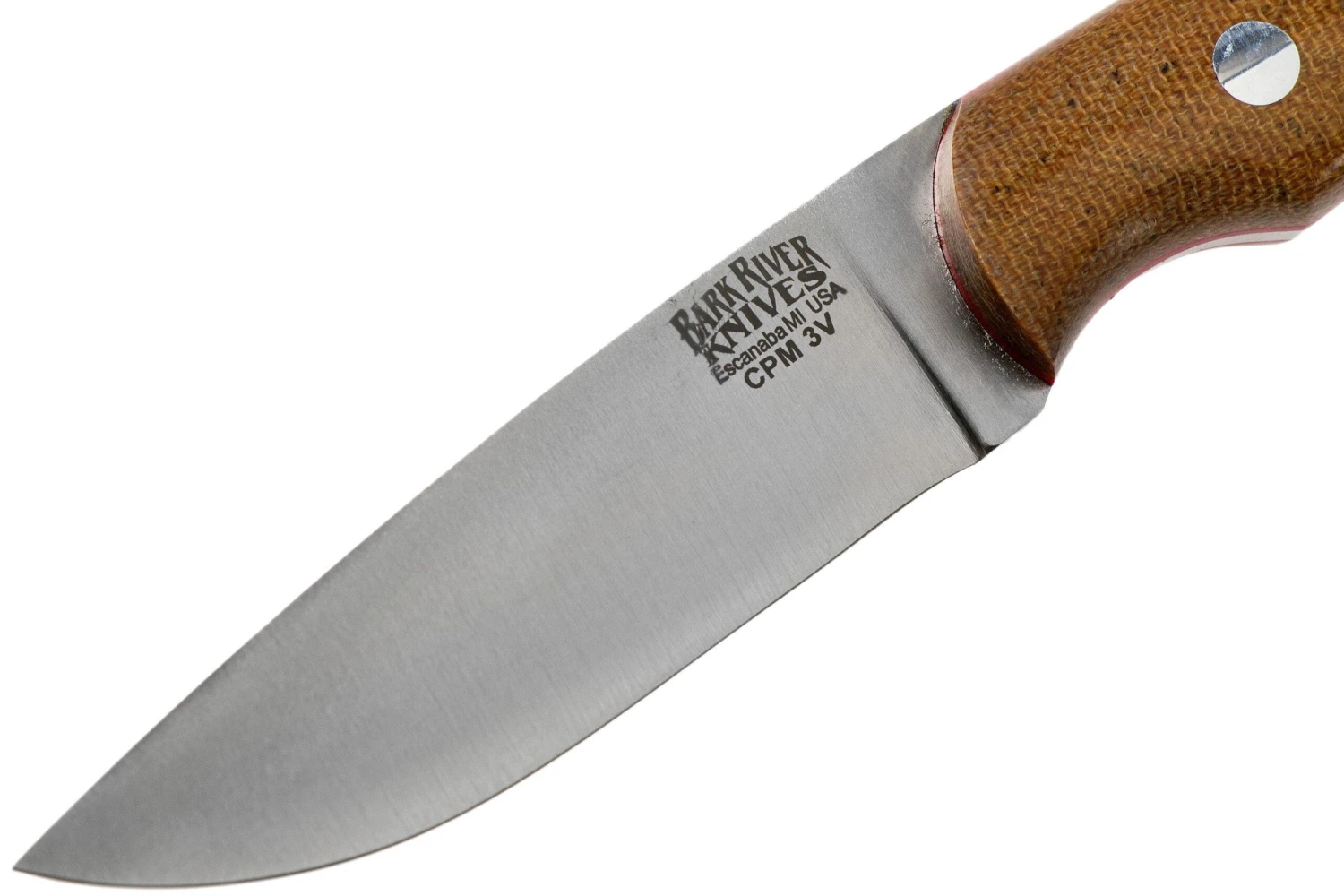 Bark River Featherweight Fox River CPM 3V Natural Canvas, Red Liner Cuchillo De Caza 5 Bark River Featherweight Fox River CPM 3V Natural Canvas, Red Liner Cuchillo De Caza - Imagen 3