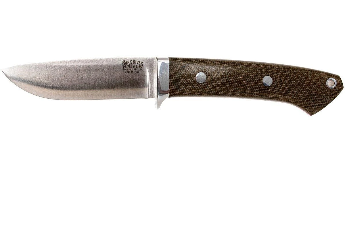 Bark River Classic Drop Point Hunter CPM 3V, Green Canvas Micarta, Red Liners 3 Bark River Classic Drop Point Hunter CPM 3V, Green Canvas Micarta, Red Liners