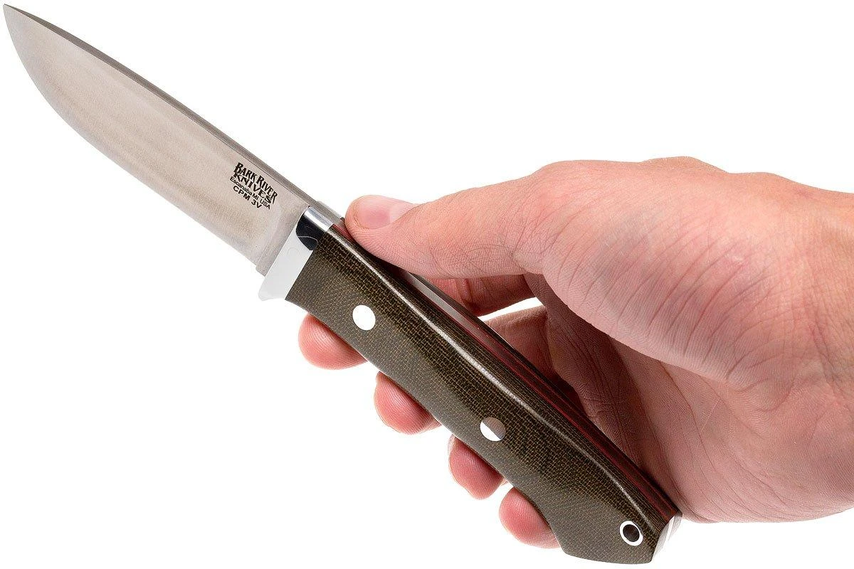 Bark River Classic Drop Point Hunter CPM 3V, Green Canvas Micarta, Red Liners 8 Bark River Classic Drop Point Hunter CPM 3V, Green Canvas Micarta, Red Liners - Imagen 6