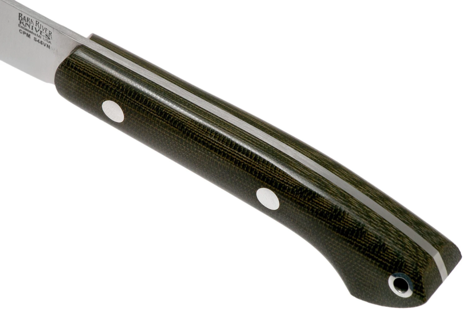 Bark River Bird & Trout CPM S45VN, Green Canvas Micarta 7 Bark River Bird & Trout CPM S45VN, Green Canvas Micarta - Imagen 5