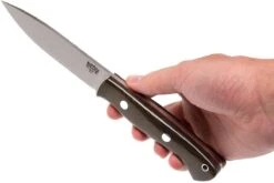 Bark River Aurora LT A2, Green Canvas Micarta, Red Liners -Knives And Tools Comercio BRK06 113GRCRL 06 bark river brk06 113grcrl 06