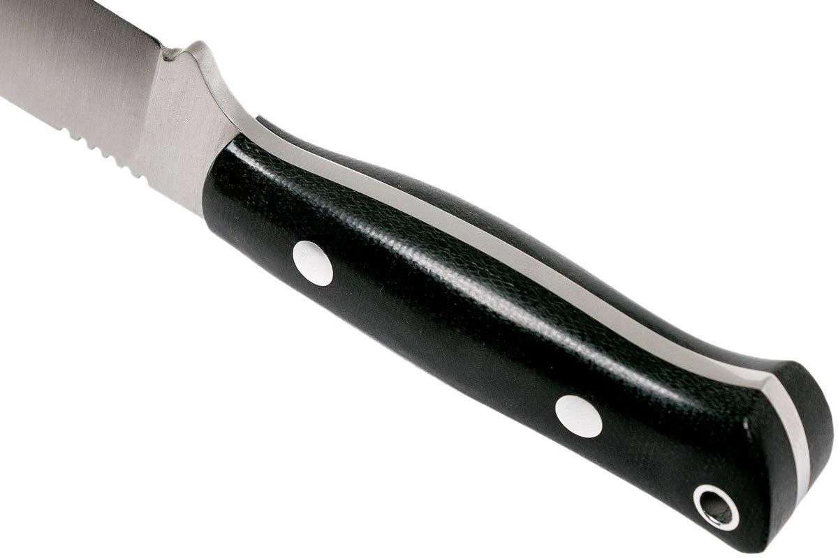 Bark River Bravo Necker II CPM 154CM, Black Canvas Micarta, Funda Marrón 6 Bark River Bravo Necker II CPM 154CM, Black Canvas Micarta, Funda Marrón - Imagen 4