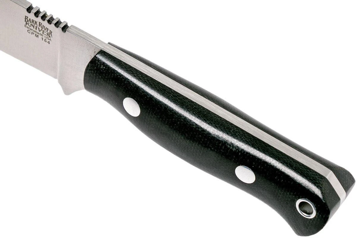 Bark River Bravo Necker II CPM 154CM, Black Canvas Micarta, Funda Marrón 7 Bark River Bravo Necker II CPM 154CM, Black Canvas Micarta, Funda Marrón - Imagen 5
