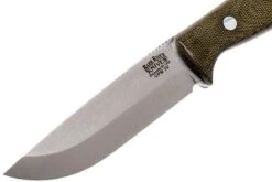 Bark River Gunny Scandi CPM 3V, Green Canvas Micarta, Funda Marrón -Knives And Tools Comercio BRK07 024GNC 03 bark river brk07 024gnc 03
