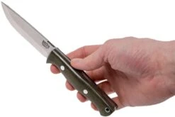 Bark River Gunny Scandi CPM 3V, Green Canvas Micarta, Funda Marrón -Knives And Tools Comercio BRK07 024GNC 06 bark river brk07 024gnc 06