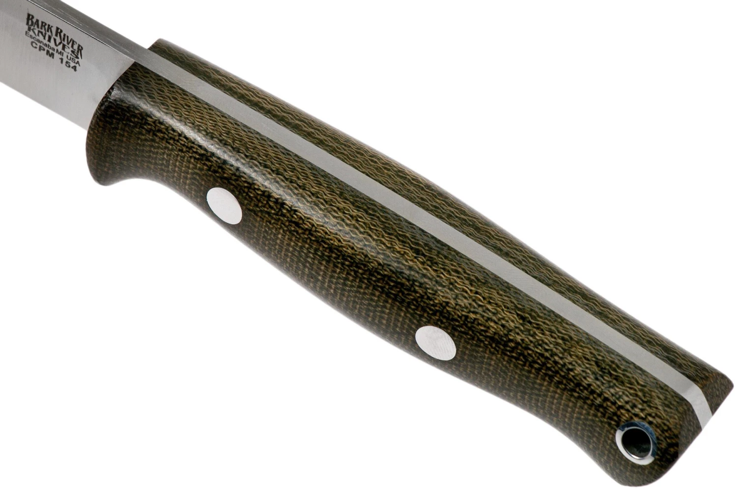 Bark River Bravo EDC CPM 154, Green Canvas Micarta, Rampless 7 Bark River Bravo EDC CPM 154, Green Canvas Micarta, Rampless - Imagen 5