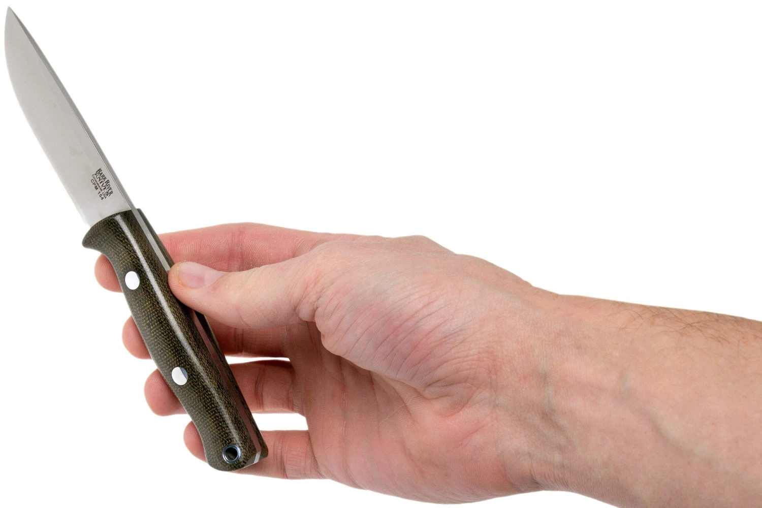 Bark River Bravo EDC CPM 154, Green Canvas Micarta, Rampless 8 Bark River Bravo EDC CPM 154, Green Canvas Micarta, Rampless - Imagen 6