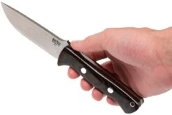 Bark River Bravo 1 A2, Black Green Camo Canvas Micarta, Funda Marrón -Knives And Tools Comercio BRK07 111COC 06 bark river brk07 111coc 06