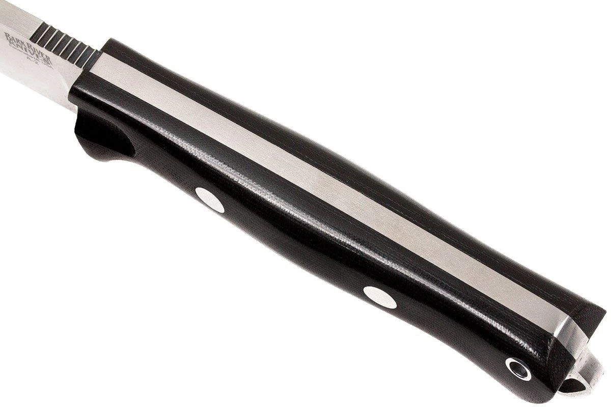 Bark River Bravo Vortex A2 Jimped, Black Canvas Micarta, Funda Marrón 7 Bark River Bravo Vortex A2 Jimped, Black Canvas Micarta, Funda Marrón - Imagen 5