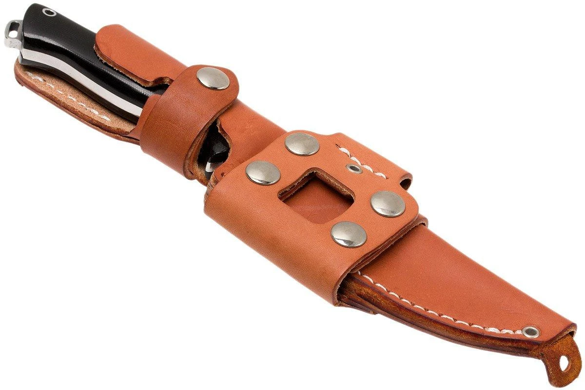 Bark River Bravo Vortex A2 Jimped, Black Canvas Micarta, Funda Marrón 9 Bark River Bravo Vortex A2 Jimped, Black Canvas Micarta, Funda Marrón - Imagen 7