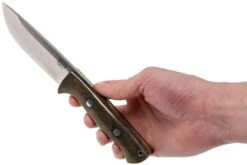 Bark River Bravo 1 CPM 3V Rampless, Green Canvas Micarta, Funda Marrón -Knives And Tools Comercio BRK07 121GNC RS 06 bark river bravo brk07 121gnc rs 06