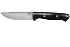Bark River Bravo 1 LT CPM 3V Rampless, Black Canvas Micarta, Funda Marrón