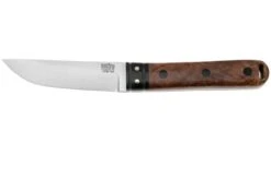 Bark River Kitsuné CPM 154 Natural Maple Burl Black Micarta Bolster And Pins, Cuchillo Fijo
