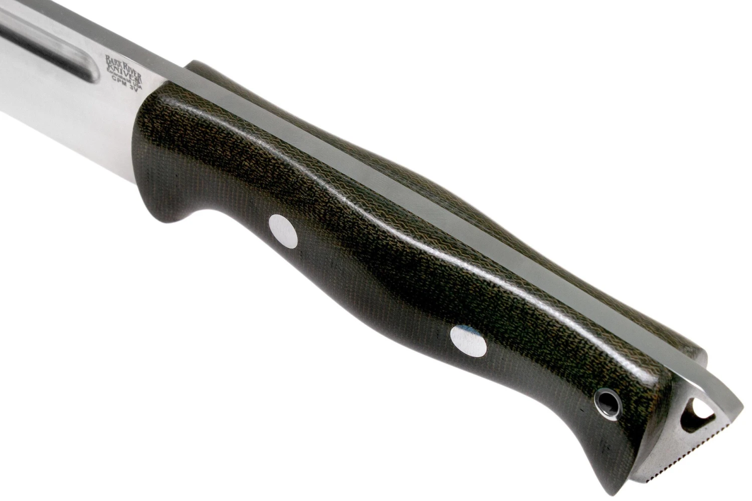 Bark River Bravo Tope Recon CPM 3V Green Canvas Micarta Rampless Cuchillo De Supervivencia 7 Bark River Bravo Tope Recon CPM 3V Green Canvas Micarta Rampless Cuchillo De Supervivencia - Imagen 5