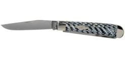 Case Medium Trapper White & Black Carbon Fiber-G10 Weave Smooth, 38920 10254 SS Navaja -Knives And Tools Comercio CE38920 03 case