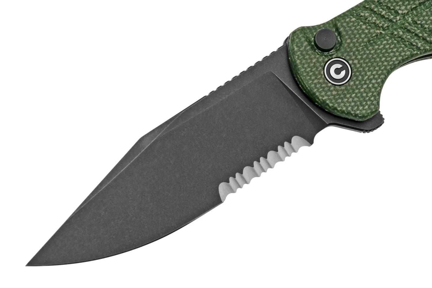 Civivi Cogent C20038E-4 Blackwashed Serrated Edge, Green Micarta Navaja 5 Civivi Cogent C20038E-4 Blackwashed Serrated Edge, Green Micarta Navaja - Imagen 3