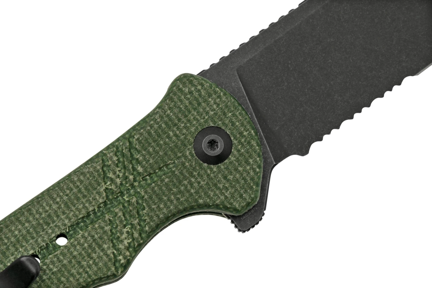 Civivi Cogent C20038E-4 Blackwashed Serrated Edge, Green Micarta Navaja 7 Civivi Cogent C20038E-4 Blackwashed Serrated Edge, Green Micarta Navaja - Imagen 5