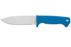 Demko Knives American Made FreeReign, Stonewashed CPM 3V Clip Point, USA-FR-3V-BLU-CLP, Blue Rubber, Cuchillo De Exterior