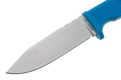 Demko Knives American Made FreeReign, Stonewashed CPM 3V Clip Point, USA-FR-3V-BLU-CLP, Blue Rubber, Cuchillo De Exterior -Knives And Tools Comercio DKUSA FR 3V BLU CLP 03 demko