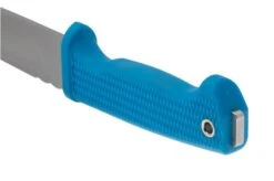 Demko Knives American Made FreeReign, Stonewashed CPM 3V Clip Point, USA-FR-3V-BLU-CLP, Blue Rubber, Cuchillo De Exterior -Knives And Tools Comercio DKUSA FR 3V BLU CLP 04 demko