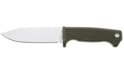 Demko Knives American Made FreeReign, Stonewashed CPM 3V Clip Point, USA-FR-3V-ODGRN-CLP, OD-Green Rubber, Cuchillo De Exterior