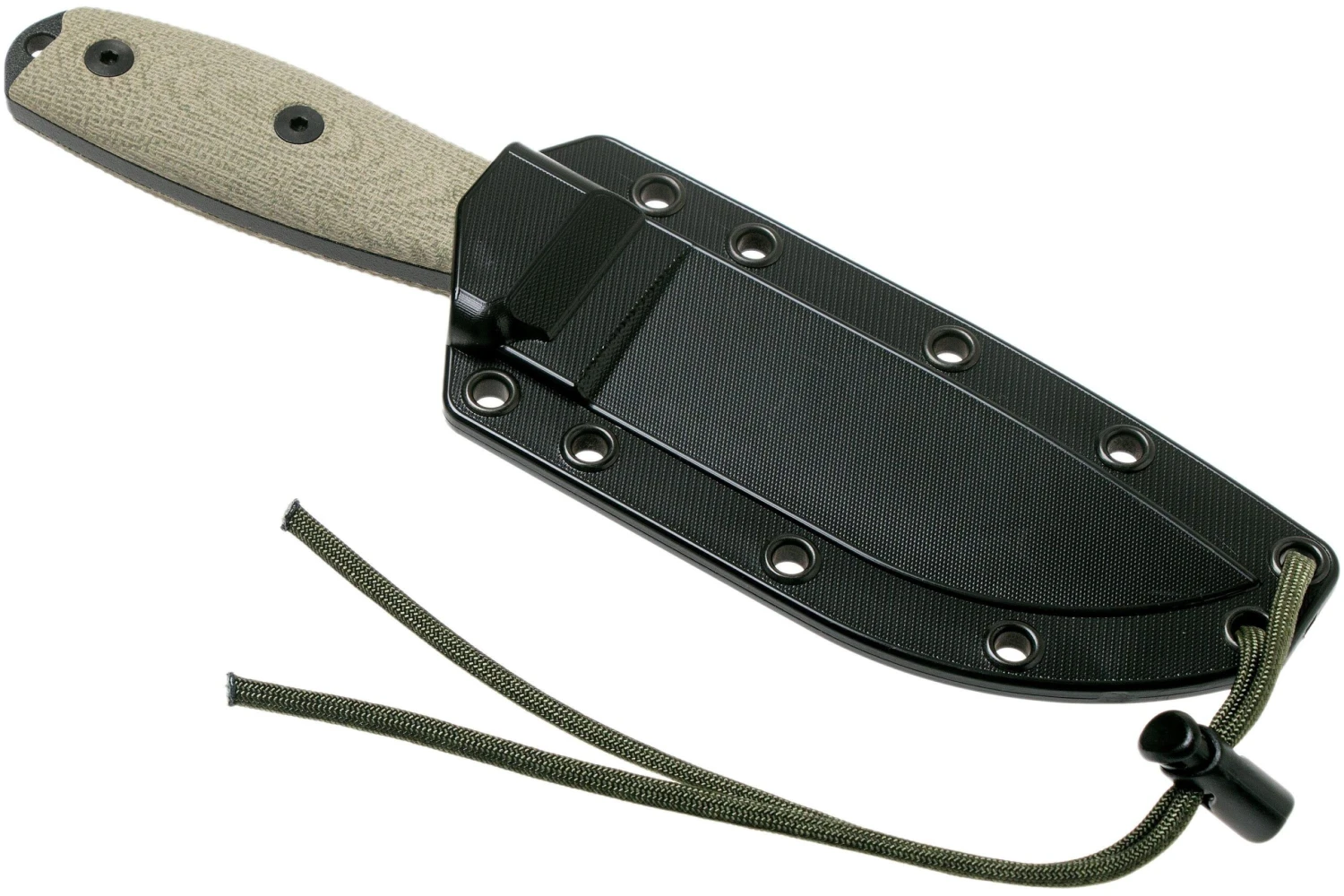 ESEE Model 4 Black Blade 3D Green Canvas Micarta Cuchillo De Supervivencia 4PB-017 Funda Negra + Clip Para Cinturón 8 ESEE Model 4 Black Blade 3D Green Canvas Micarta Cuchillo De Supervivencia 4PB-017 Funda Negra + Clip Para Cinturón - Imagen 6