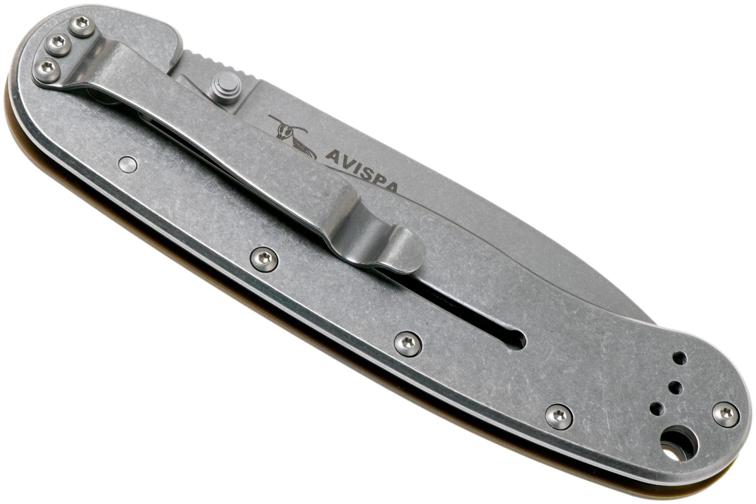 ESEE Avispa Navaja, Stonewashed D2 Blade, Coyote Brown Handle BRK1302CB 6 ESEE Avispa Navaja, Stonewashed D2 Blade, Coyote Brown Handle BRK1302CB - Imagen 4