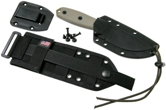 ESEE Model 3 Dark Earth Blade, Grey Handle 3P-MB-DE Con Funda + Clip Y MOLLE-back 9 ESEE Model 3 Dark Earth Blade, Grey Handle 3P-MB-DE Con Funda + Clip Y MOLLE-back - Imagen 7