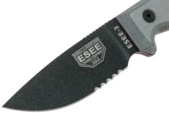 ESEE Model 3 Serrated, Grey Handle 3S Con Funda + Clip -Knives And Tools Comercio EE ESEE 3S 03 esee knives