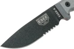 ESEE Model 4 Cuchilla Dentada, Mango Gris 4S-MB-B Con Funda Negra + Clip En MOLLE-back -Knives And Tools Comercio EE ESEE 4S MB B 03 esee knives