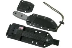 ESEE Model 4 Cuchilla Dentada, Mango Gris 4S-MB-B Con Funda Negra + Clip En MOLLE-back -Knives And Tools Comercio EE ESEE 4S MB B 08 esee knives 1