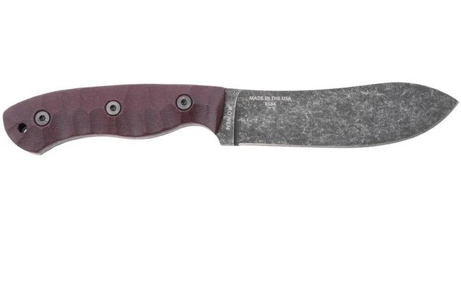 ESEE JG5, ESEE-JG5-LM, 1095 Stone Washed Black Oxide, Burgundy Linen Micarta, Cuchillo De Exterior, Diseño De James Gibson 4 ESEE JG5, ESEE-JG5-LM, 1095 Stone Washed Black Oxide, Burgundy Linen Micarta, Cuchillo De Exterior, Diseño De James Gibson - Imagen 2