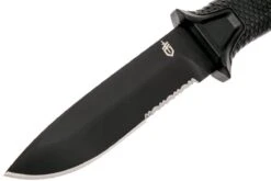 Gerber Strongarm Fixed Blade Black SE 30-001060N Cuchillo Fijo, Parcialmente Dentado -Knives And Tools Comercio GE30 001060N 03 gerber strongarm ge30 001060n 03