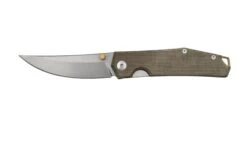 GiantMouse ACE Clyde Green Canvas Micarta, Brass, Navaja, Ansø Y Voxnaes Design