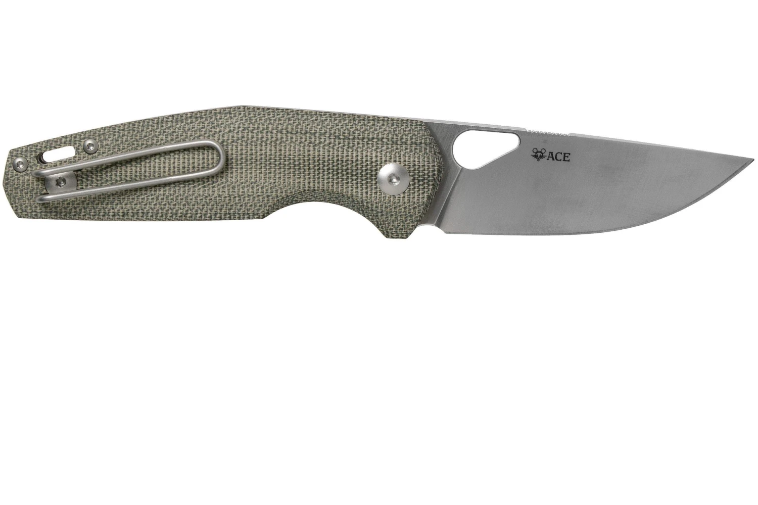 GiantMouse ACE Nimbus V2 Green Canvas Micarta Navaja, Ansø And Voxnaes Design 4 GiantMouse ACE Nimbus V2 Green Canvas Micarta Navaja, Ansø And Voxnaes Design - Imagen 2