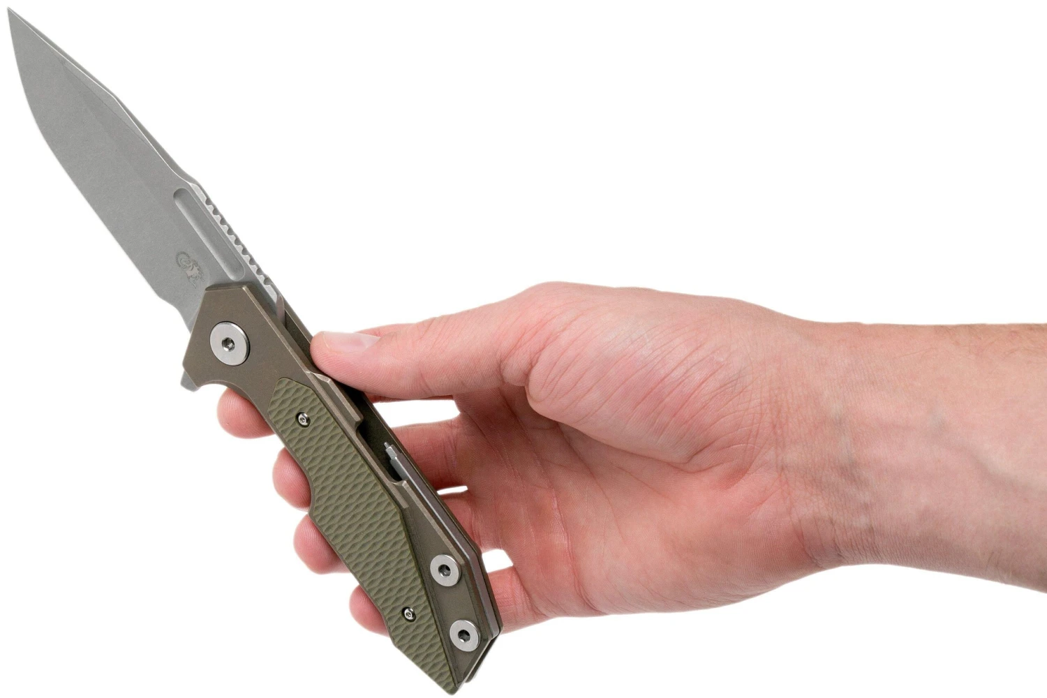 Rick Hinderer Fulltrack Spanto S35VN Working Finish, Battle Bronze, OD Green G10 Navaja 11 Rick Hinderer Fulltrack Spanto S35VN Working Finish, Battle Bronze, OD Green G10 Navaja - Imagen 9