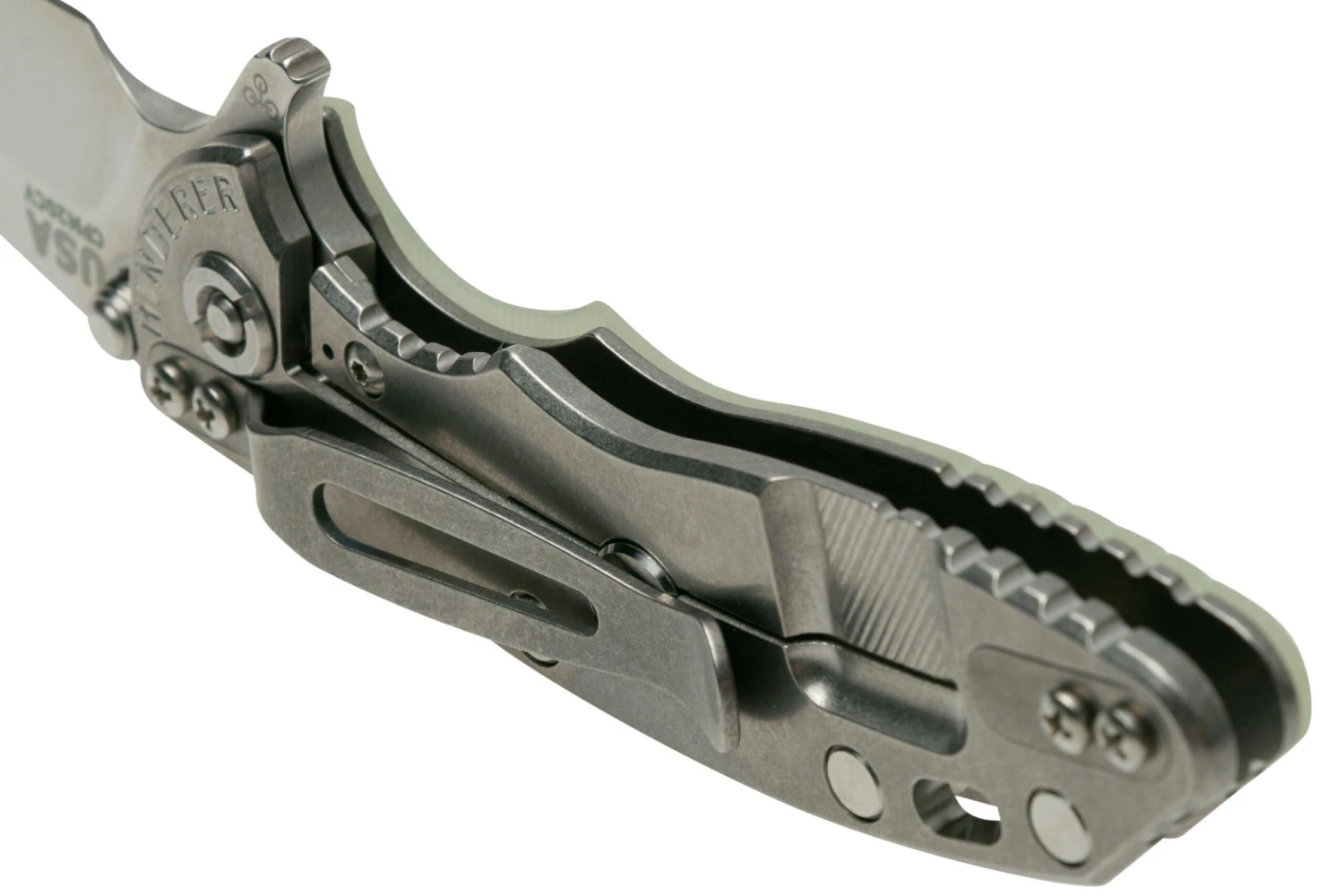 Rick Hinderer XM-18 3" Wharncliffe 20CV Stonewash, Translucent G10, Navaja 7 Rick Hinderer XM-18 3" Wharncliffe 20CV Stonewash, Translucent G10, Navaja - Imagen 5