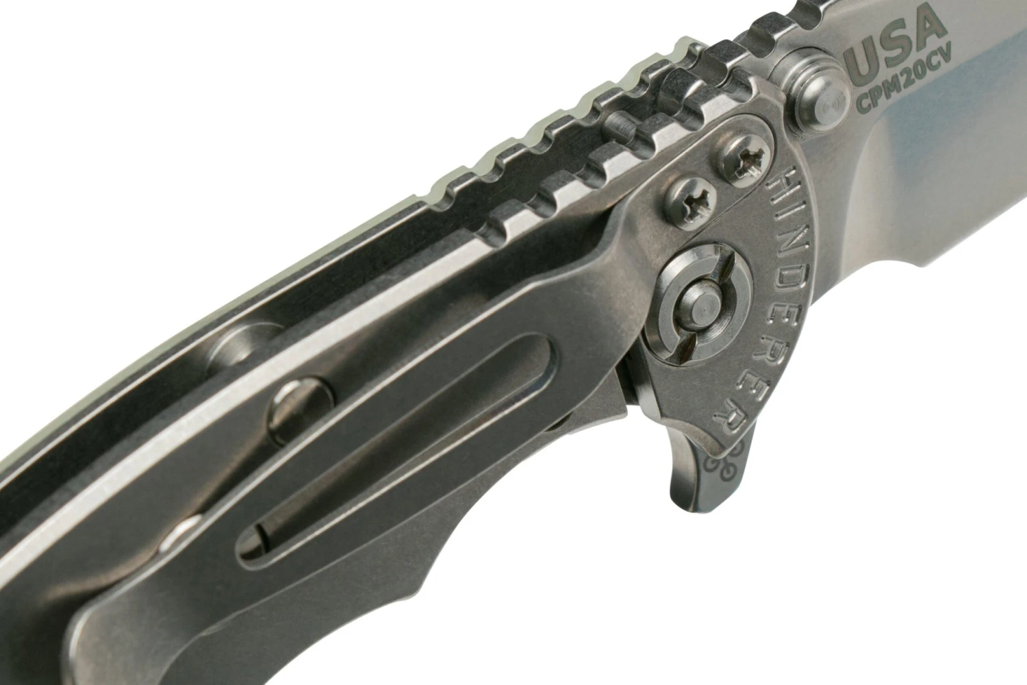 Rick Hinderer XM-18 3" Wharncliffe 20CV Stonewash, Translucent G10, Navaja 8 Rick Hinderer XM-18 3" Wharncliffe 20CV Stonewash, Translucent G10, Navaja - Imagen 6