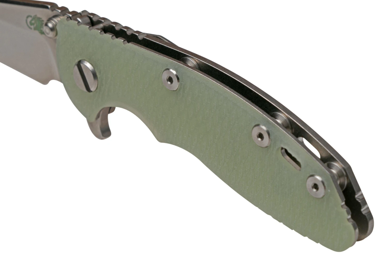 Rick Hinderer XM-18 3" Wharncliffe 20CV Stonewash, Translucent G10, Navaja 9 Rick Hinderer XM-18 3" Wharncliffe 20CV Stonewash, Translucent G10, Navaja - Imagen 7