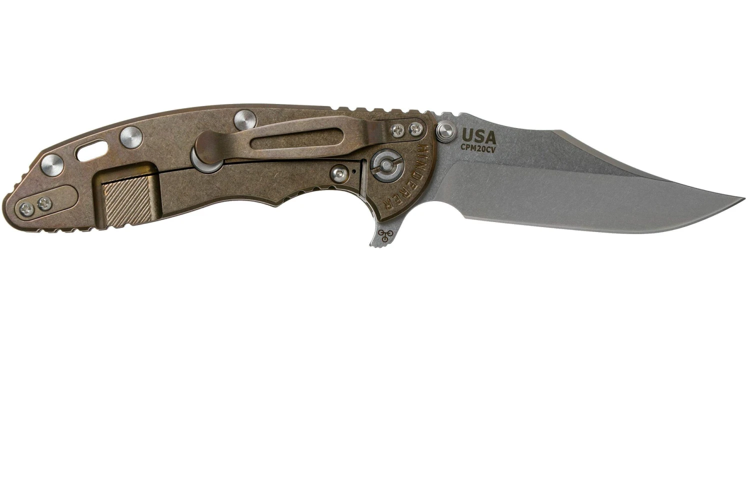 Rick Hinderer XM-18 3.5 Bowie 20CV Stonewash Bronze, OD Green G10 Navaja 4 Rick Hinderer XM-18 3.5 Bowie 20CV Stonewash Bronze, OD Green G10 Navaja - Imagen 2