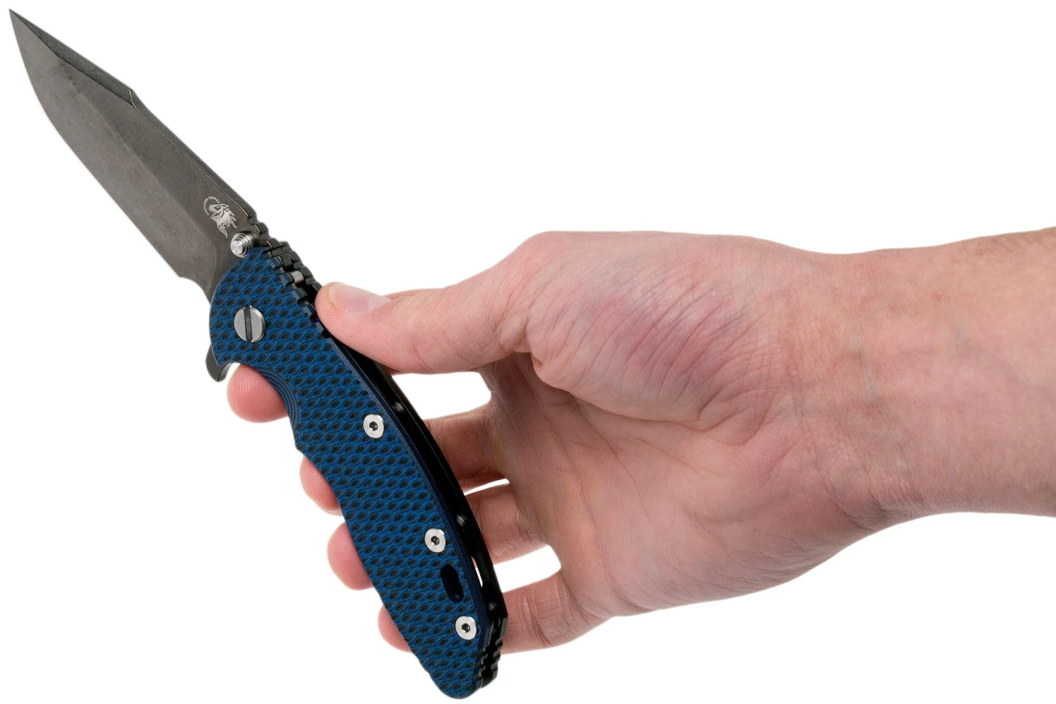 Rick Hinderer XM-18 3.5 Harpoon Spanto Blackwashed S35VN, Blue/Black G10 Navaja" 10 Rick Hinderer XM-18 3.5 Harpoon Spanto Blackwashed S35VN, Blue/Black G10 Navaja" - Imagen 8