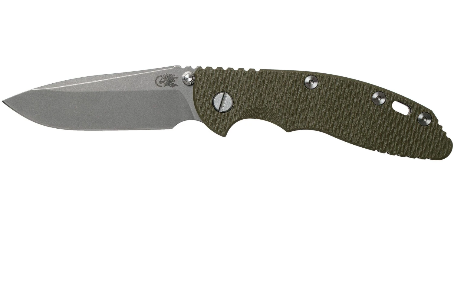 Rick Hinderer XM18 3,5” Non-Flipper Spearpoint Working Finish, OD Green G10 3 Rick Hinderer XM18 3,5” Non-Flipper Spearpoint Working Finish, OD Green G10