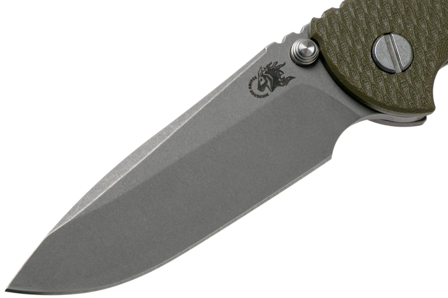 Rick Hinderer XM18 3,5” Non-Flipper Spearpoint Working Finish, OD Green G10 5 Rick Hinderer XM18 3,5” Non-Flipper Spearpoint Working Finish, OD Green G10 - Imagen 3